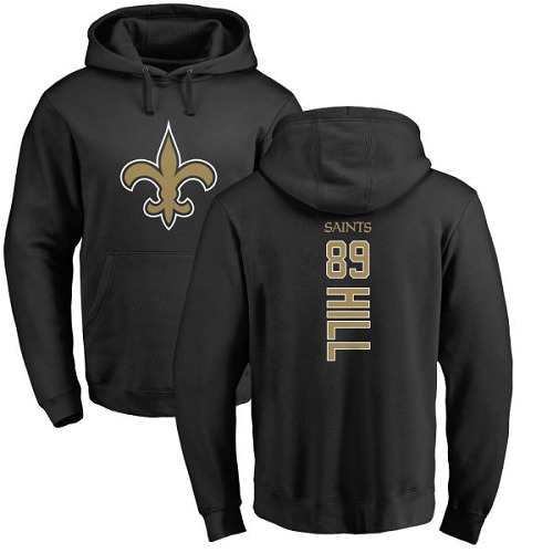 Men New Orleans Saints Black Josh Hill Backer NFL Football #89 Pullover Hoodie Sweatshirts->new orleans saints->NFL Jersey